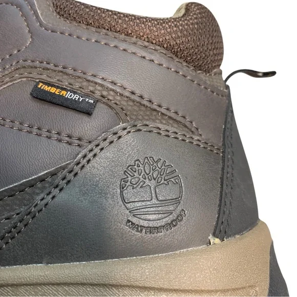 TIMBERLAND Brown Ankle-High Leather Boots - Boys 6